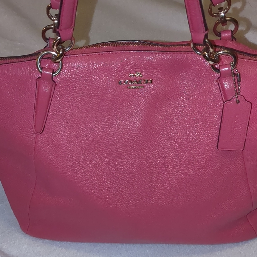 🔥HOTT💖 - Coach Pink Ava Pebble 2- Way Leather Tote🔥 - Picture 3 of 16